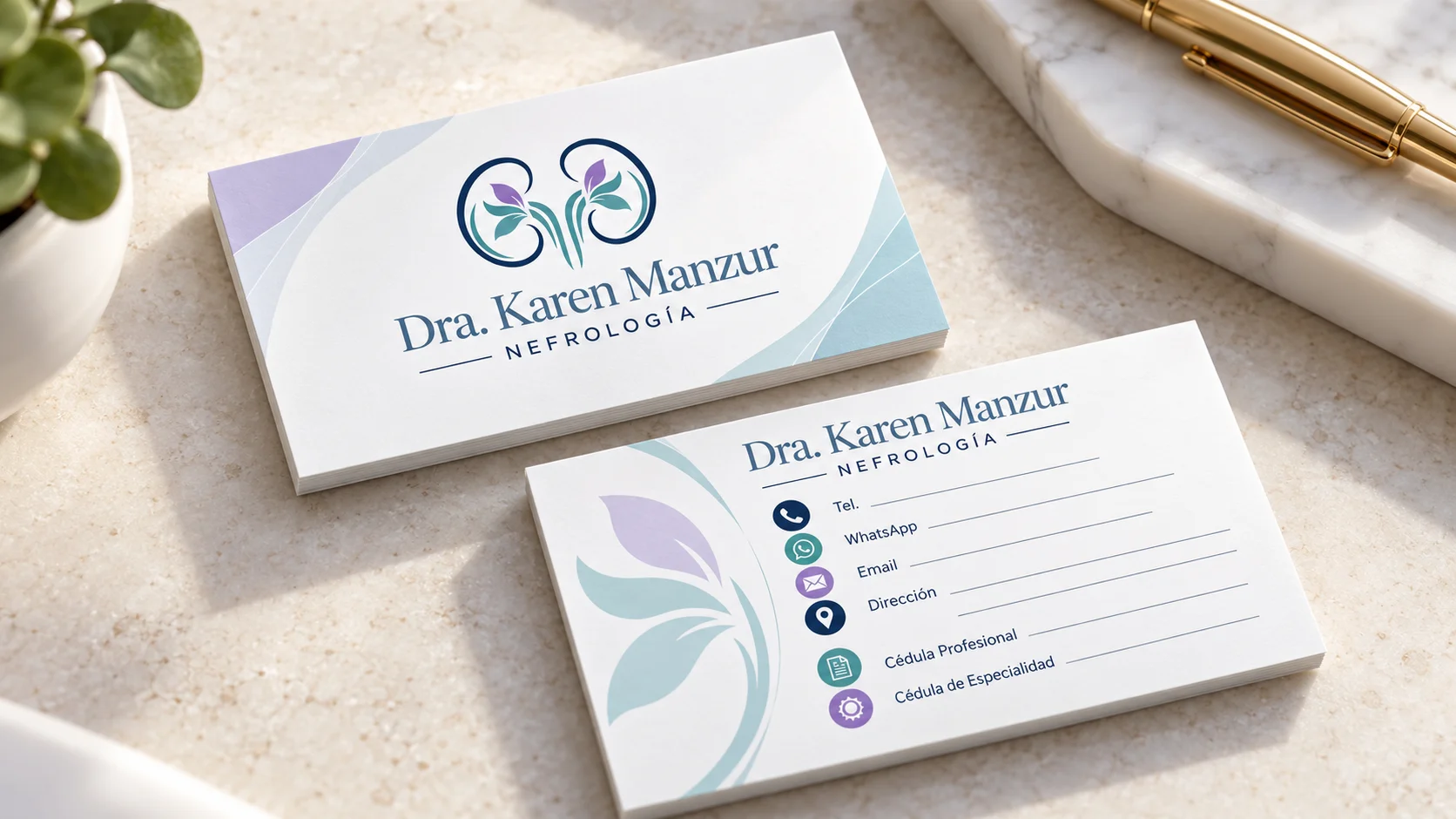 Tarjetas de presentación Dra. Karen Manzur