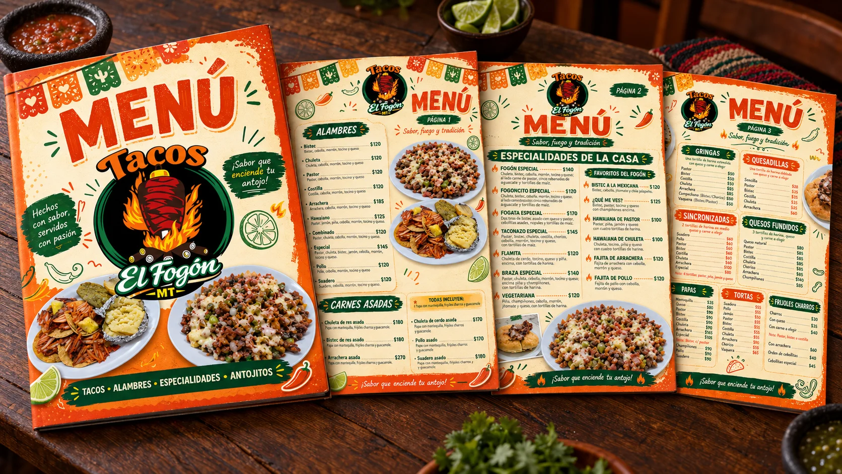 Tacos El Fogón MT · Menú